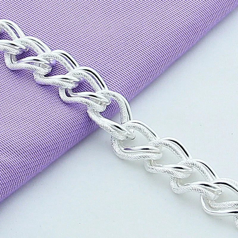 Unisex silver-plated alloy bracelet with European-American styling