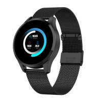 Stylish circular smartwatch with premium materials and advanced health and fitness tracking features
