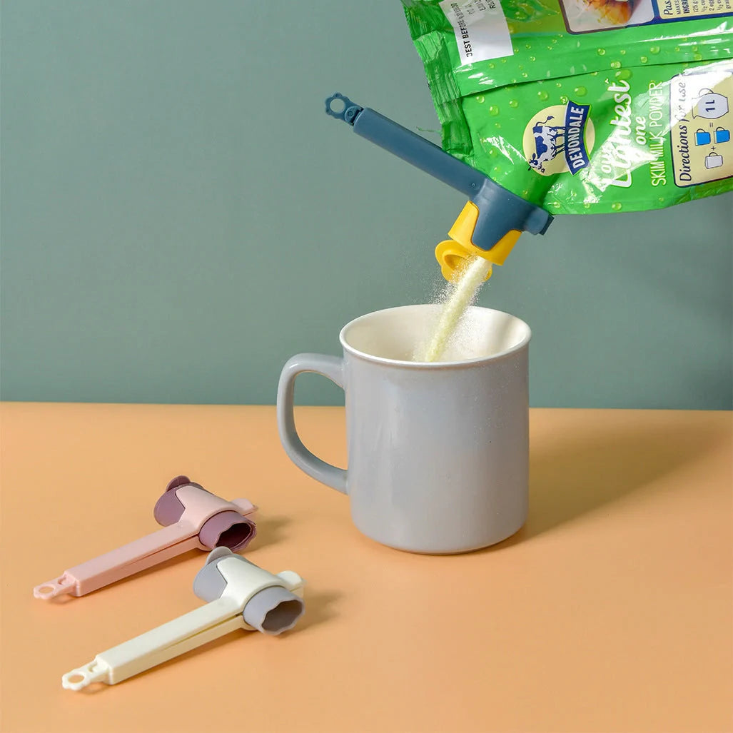 High-quality reusable plastic food sealing clips in pink, white, and dark blue