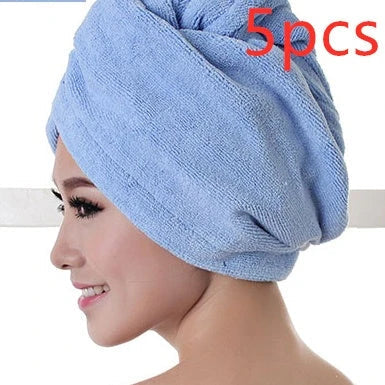 Luxury microfibre hair drying cap with absorbent and quick-drying properties, available in various colours