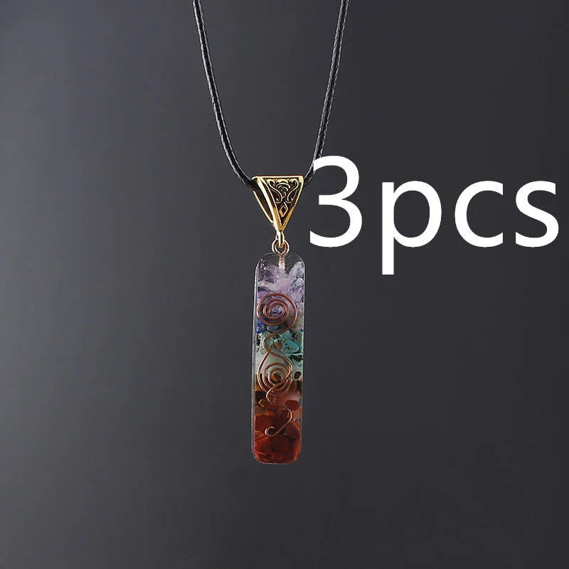 A stunning chakra crystal pendant with natural patterns and organic imperfections, showcasing the beauty of nature.