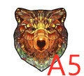 Charming wooden animal puzzles featuring a variety of wild creatures like foxes, wolves, and owls, perfect for a unique Christmas gift.