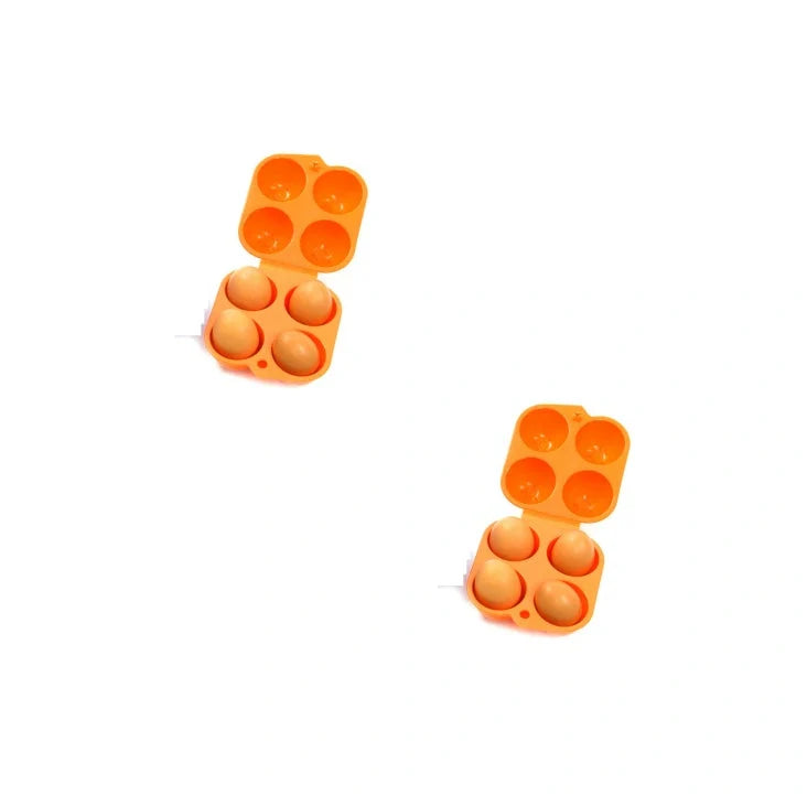 Orange portable ABS plastic egg storage box for camping and picnics