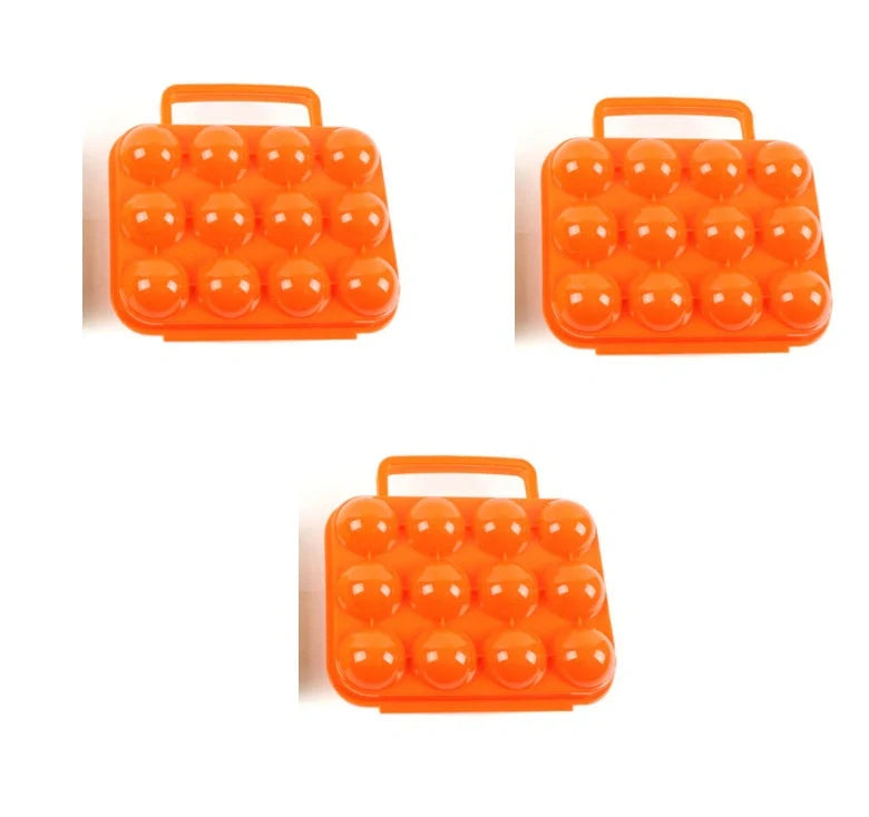 Orange portable ABS plastic egg storage box for camping and picnics