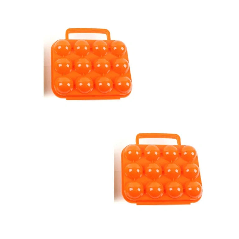 Orange portable ABS plastic egg storage box for camping and picnics