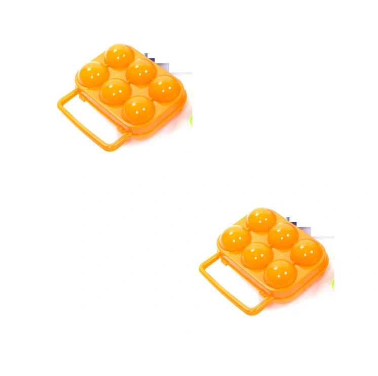Orange portable ABS plastic egg storage box for camping and picnics