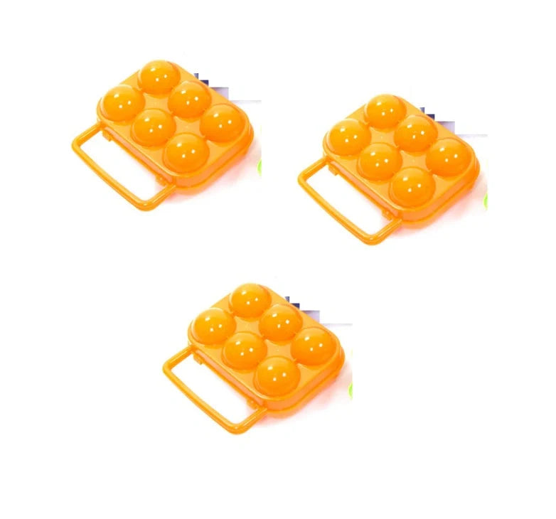 Orange portable ABS plastic egg storage box for camping and picnics