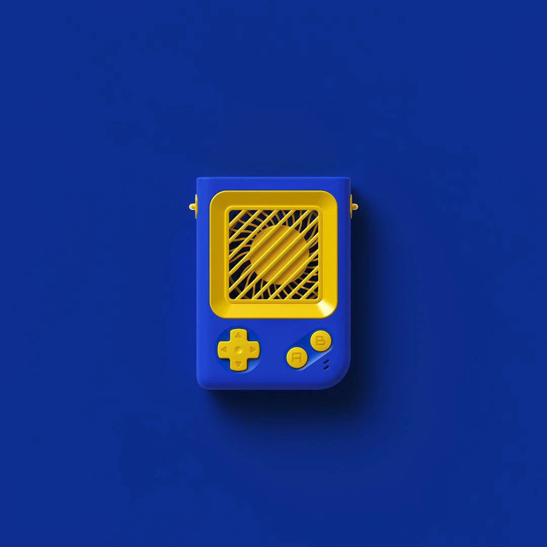 Compact portable game console fan in various colors, providing cooling for gamers on the go