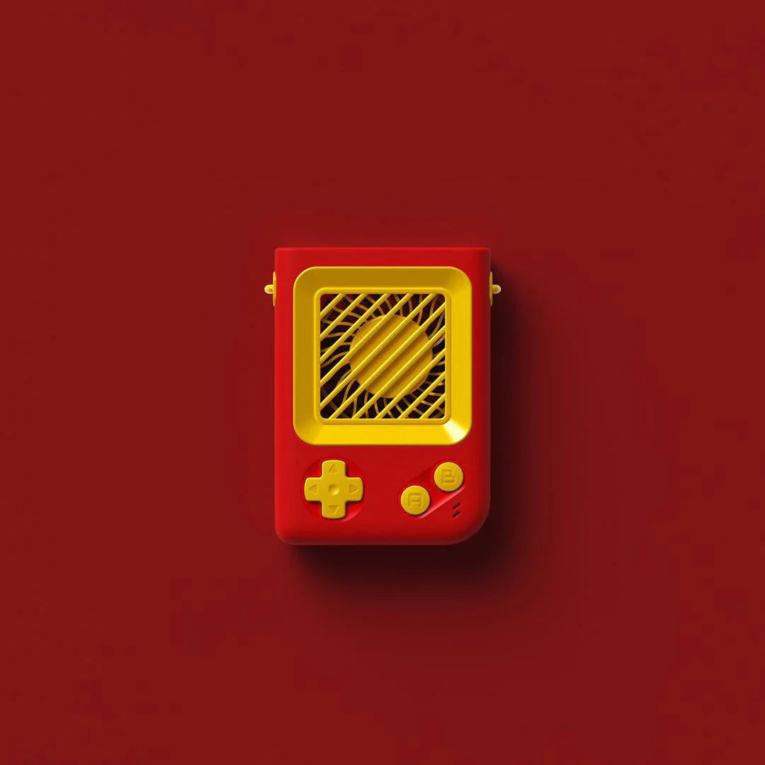 Compact portable game console fan in various colors, providing cooling for gamers on the go