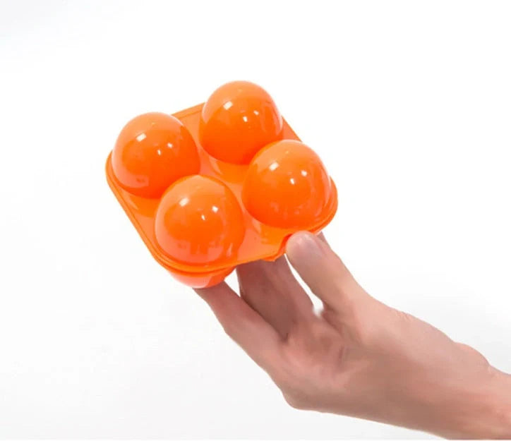 Orange portable ABS plastic egg storage box for camping and picnics