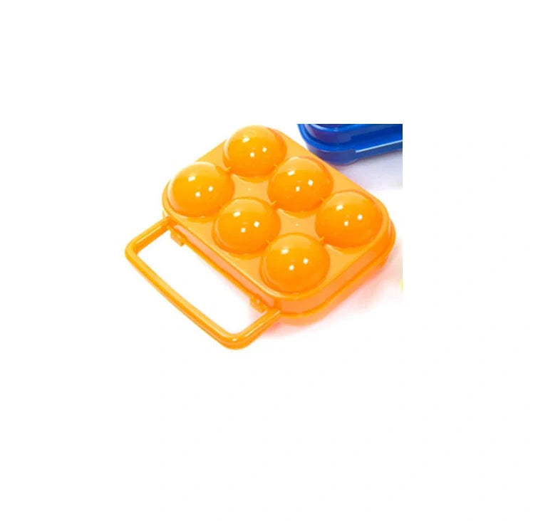 Orange portable ABS plastic egg storage box for camping and picnics
