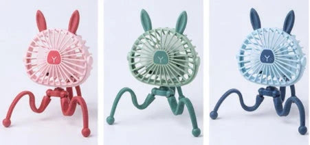 Portable USB Rechargeable Stroller Fan with Adorable Animal Design for Keeping Baby Cool and Comfortable