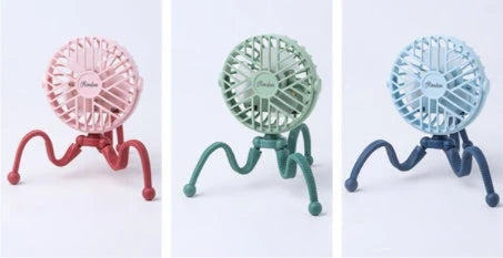 Portable USB Rechargeable Stroller Fan with Adorable Animal Design for Keeping Baby Cool and Comfortable