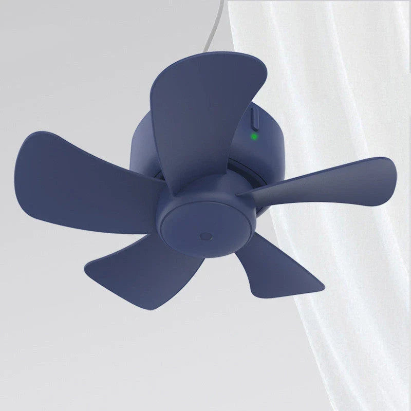 Stylish USB-powered ceiling fan with adjustable wind speeds and remote control for versatile cooling in any setting