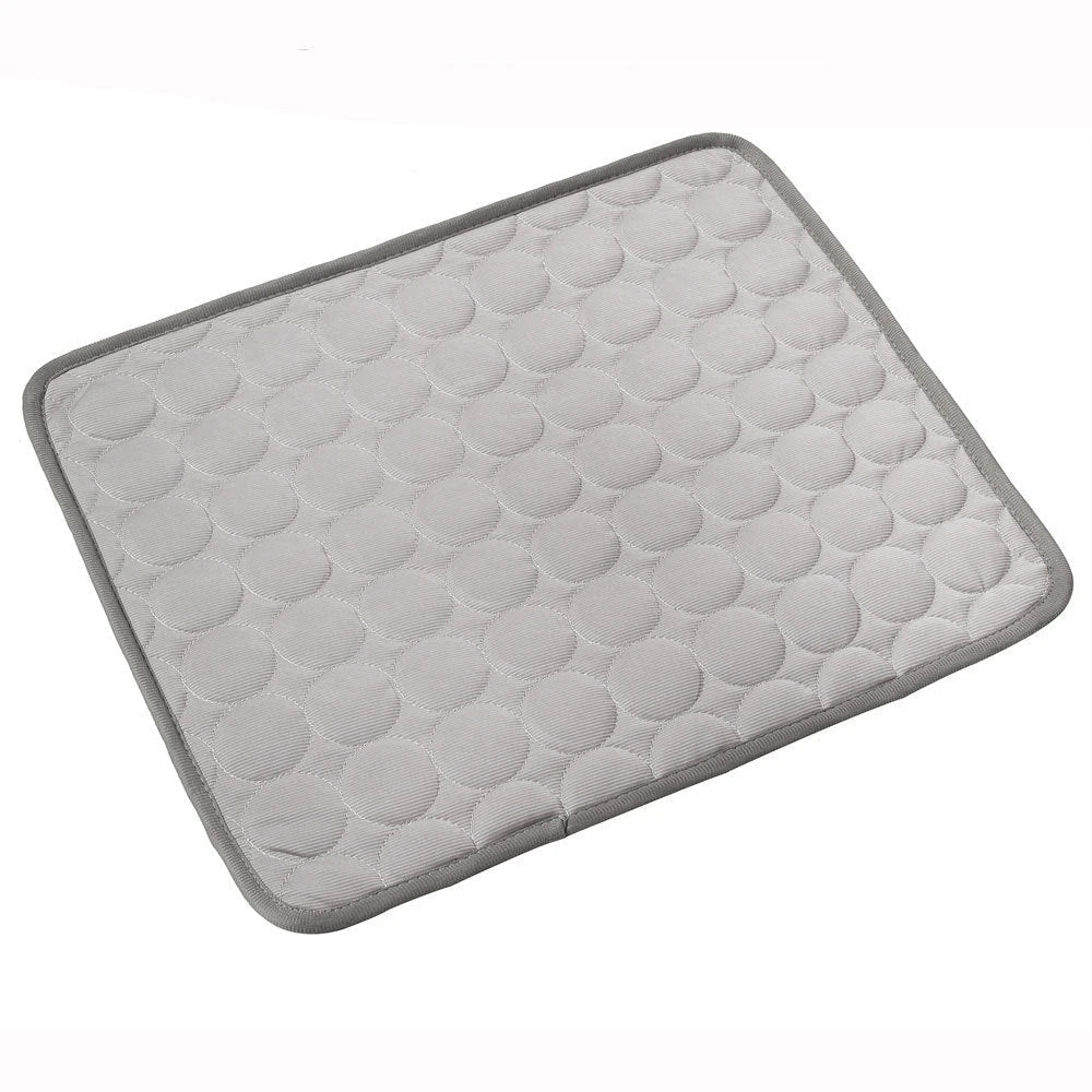 Premium pet cooling pad made with cold silk and breathable mesh to keep your furry friend comfortable in the summer heat