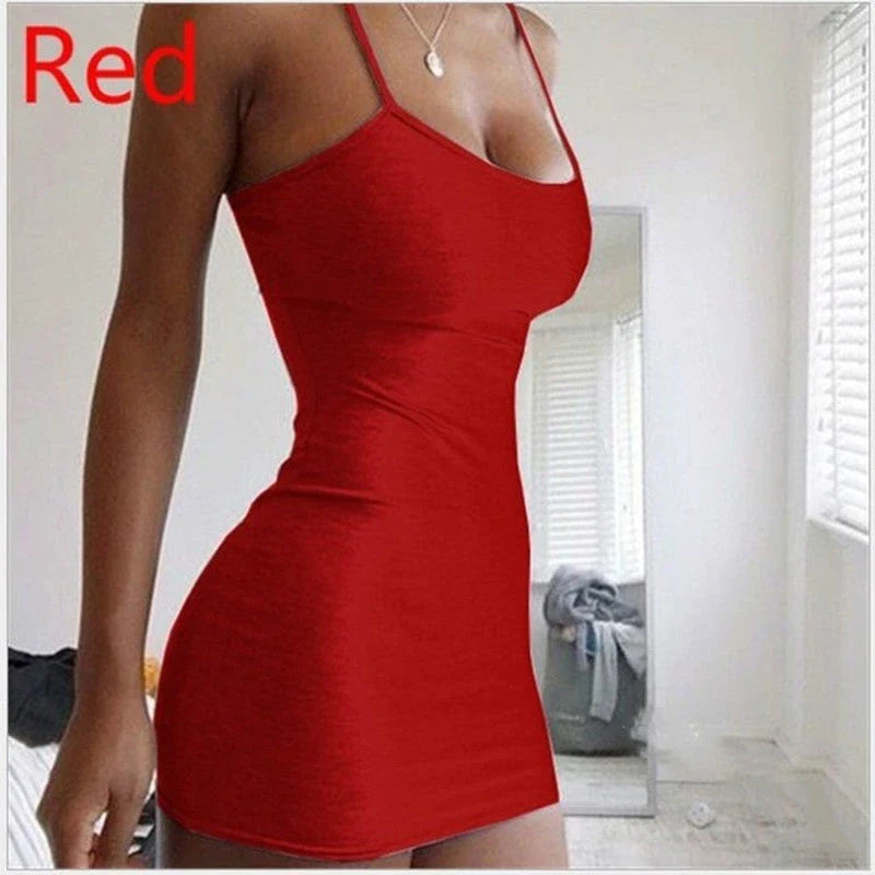 Stylish spaghetti strap mini dress in various colors, perfect for any occasion