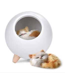Stylish USB rechargeable LED night light with beech wood and ABS construction, emitting warm, soothing glow in various colours