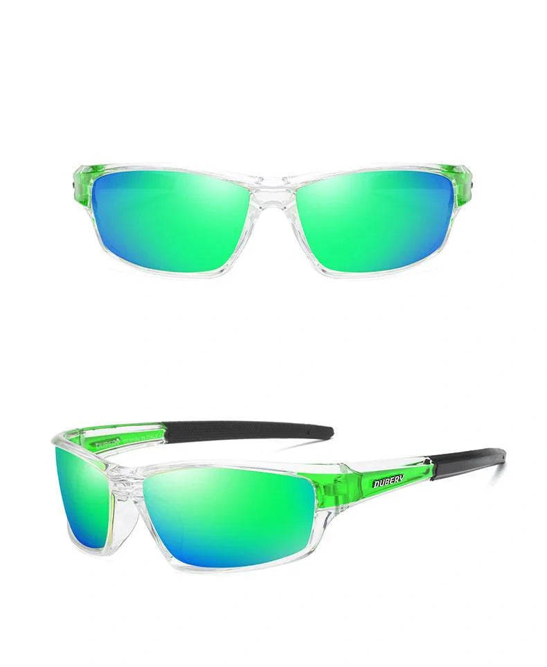 Stylish retro polarised sunglasses with durable plastic frame and UV400 protection for men's leisure, travel, and sports activities