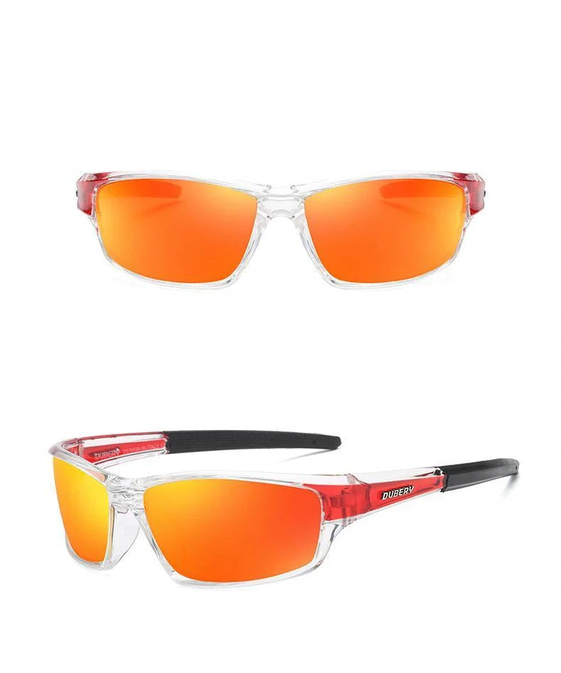 Stylish retro polarised sunglasses with durable plastic frame and UV400 protection for men's leisure, travel, and sports activities