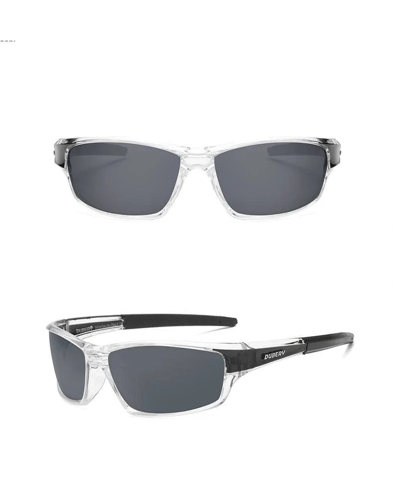 Stylish retro polarised sunglasses with durable plastic frame and UV400 protection for men's leisure, travel, and sports activities
