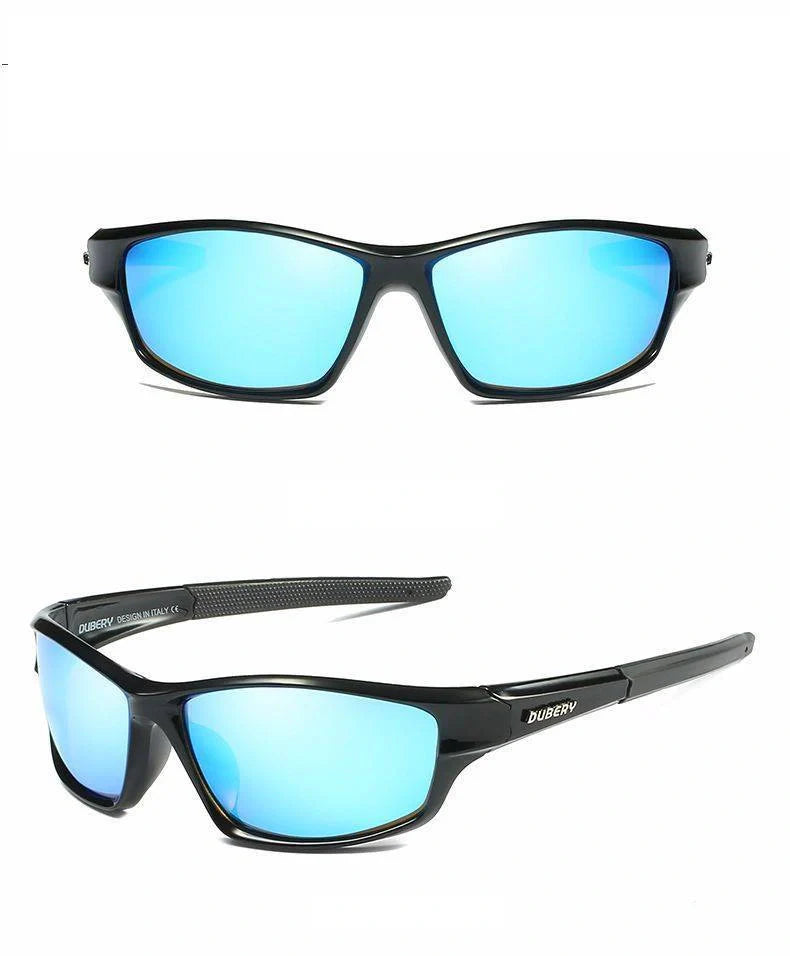 Stylish retro polarised sunglasses with durable plastic frame and UV400 protection for men's leisure, travel, and sports activities