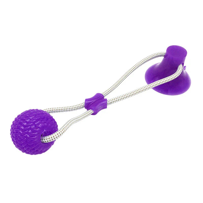 Durable, colourful chew toy with unique sucker design for dogs to play and maintain dental health