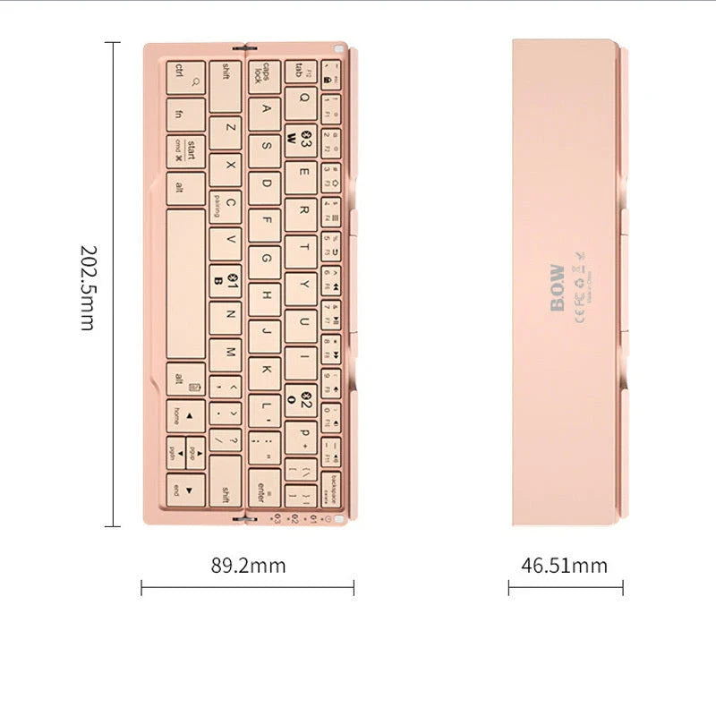 Compact Foldable Bluetooth Keyboard with Premium Aluminum Alloy Construction and Multi-Device Connectivity