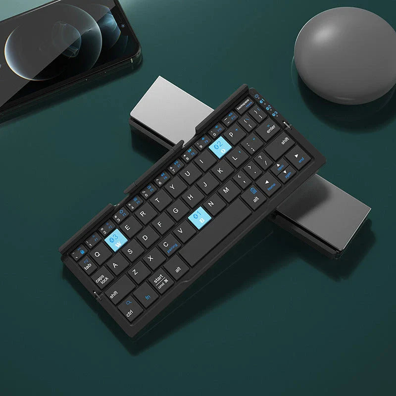 Compact Foldable Bluetooth Keyboard - Wireless Typing Solution for Smartphones & Tablets