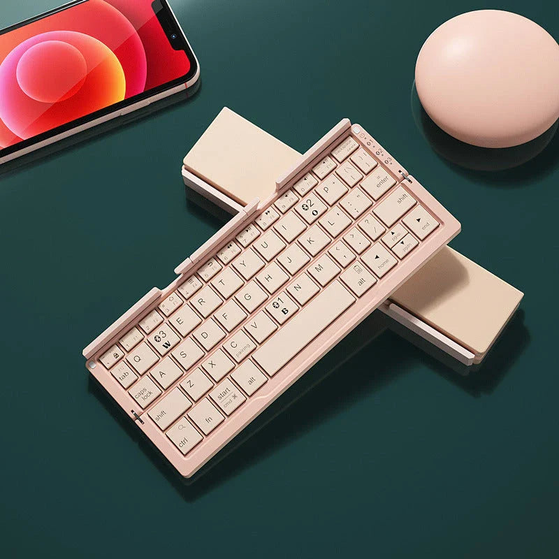 Compact Foldable Bluetooth Keyboard with Premium Aluminum Alloy Construction and Multi-Device Connectivity
