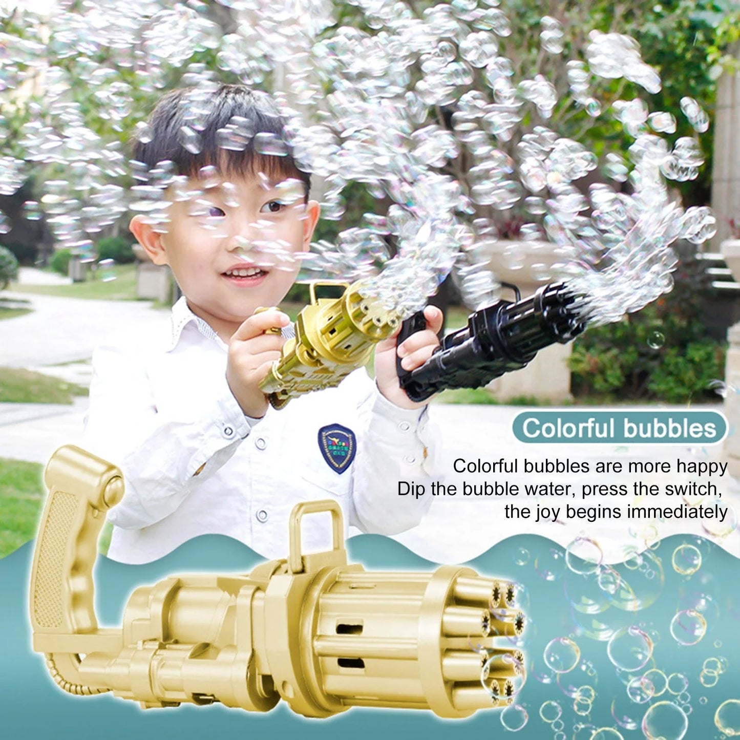 Bubble Blaster Toy for Kids - Powerful Leaf Blower Bubble Gun Machine in Vibrant Colors