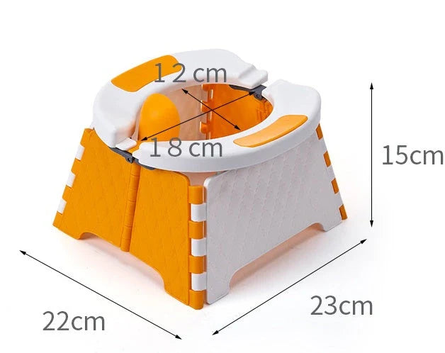 Portable Folding Baby Potty Seat with Slip-Resistant Surface and Removable Waste Bag for Hygienic Toilet Training