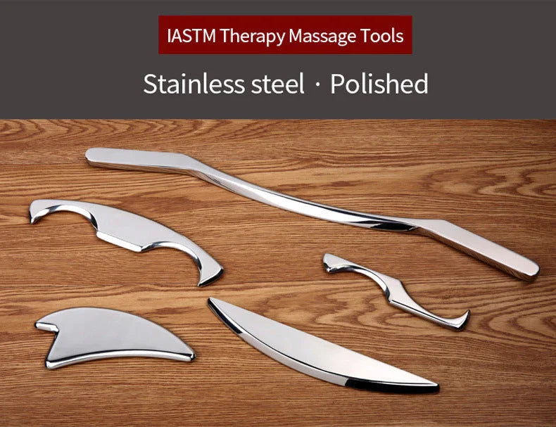 Premium stainless steel Gua Sha massage tools for deep tissue relief, muscle recovery, and enhanced circulation