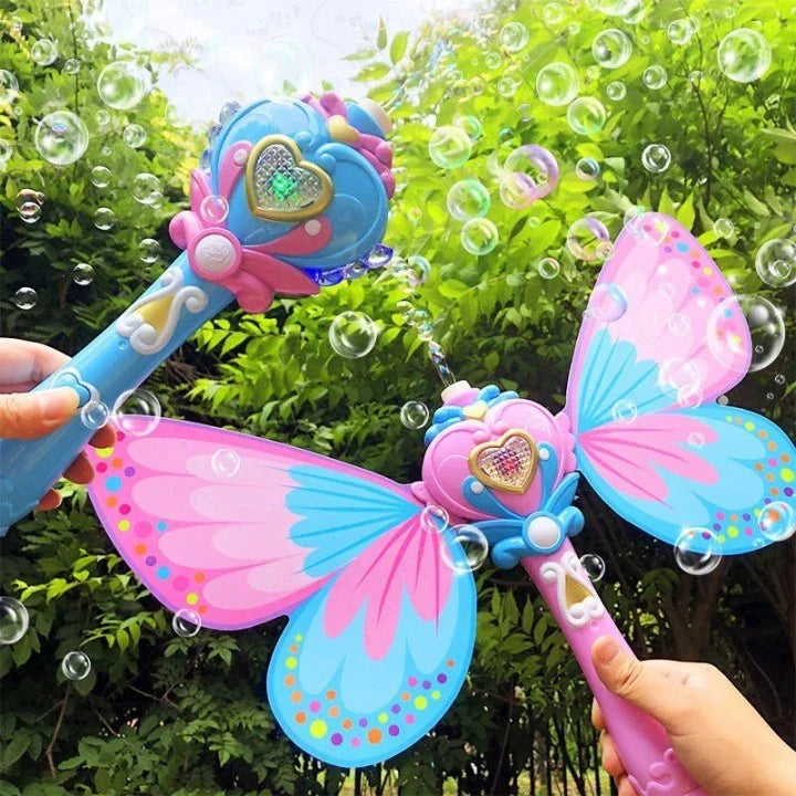 Enchanting bubble-blowing wand with butterfly design, perfect for young princesses