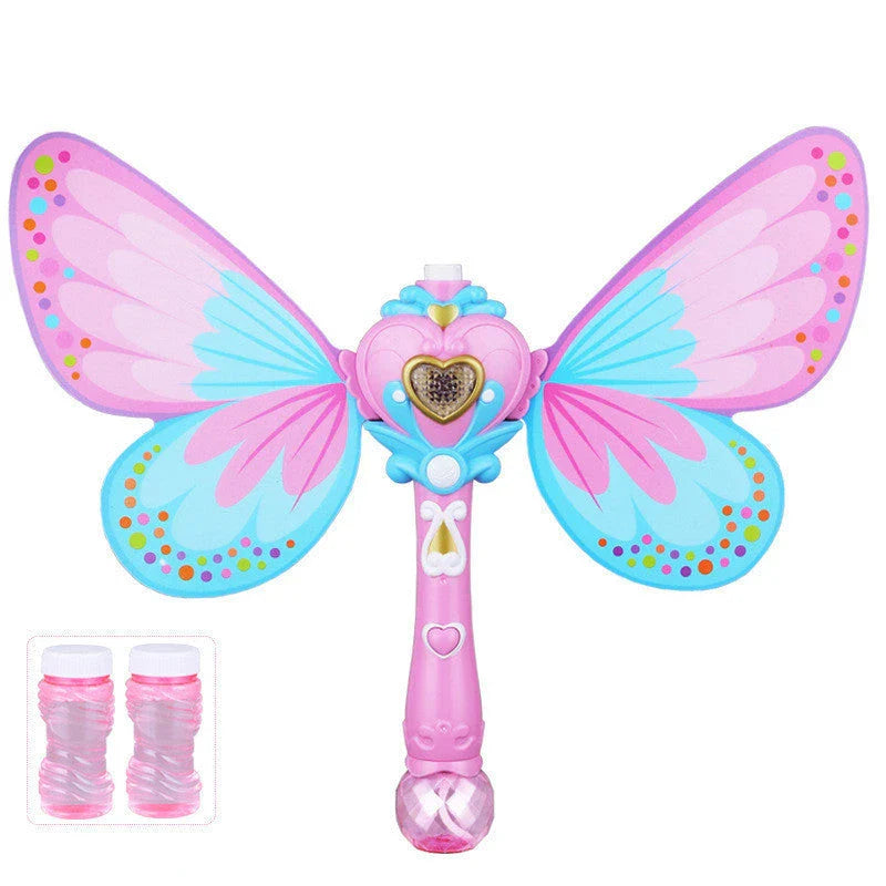 Enchanting bubble-blowing wand with butterfly design, perfect for young princesses