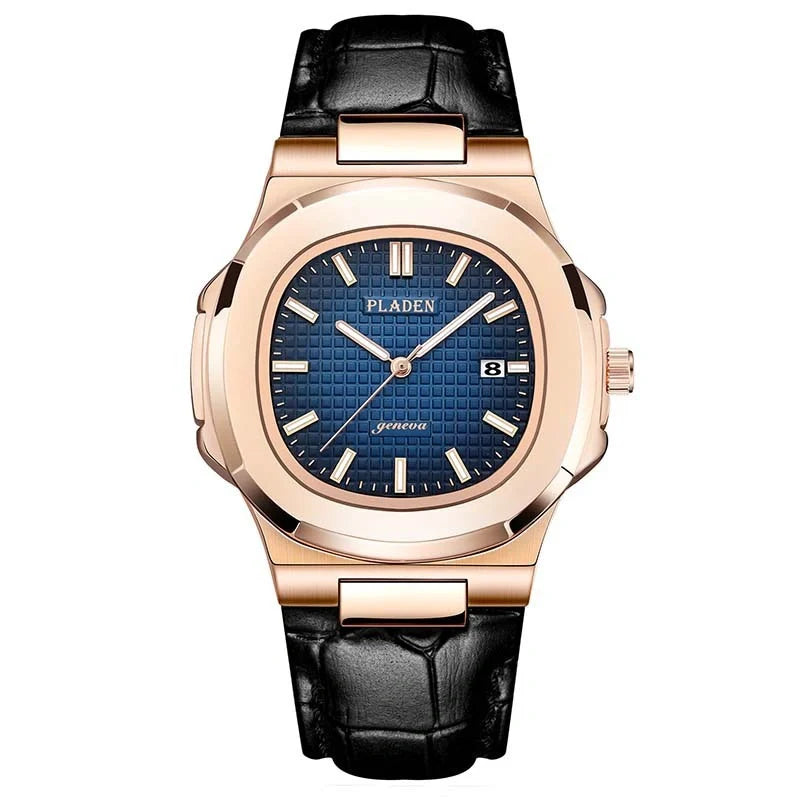 Premium Waterproof Quartz Watch with stainless steel case, mineral glass face, and quartz movement for reliable timekeeping
