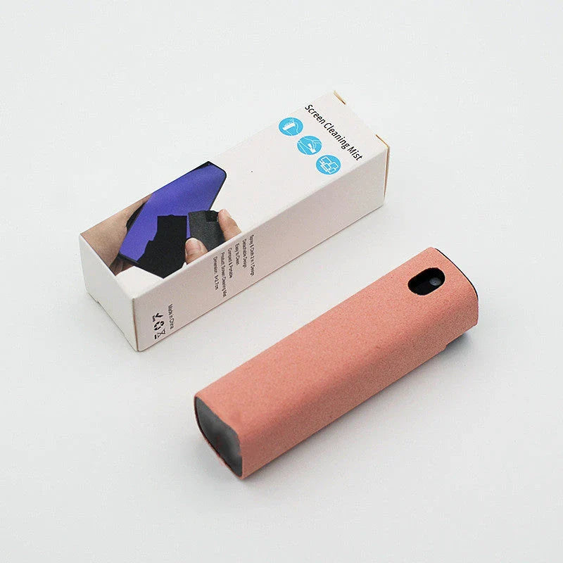 All-in-One Portable Screen Cleaner with Microfiber Wipe and Refillable Cleaning Solution