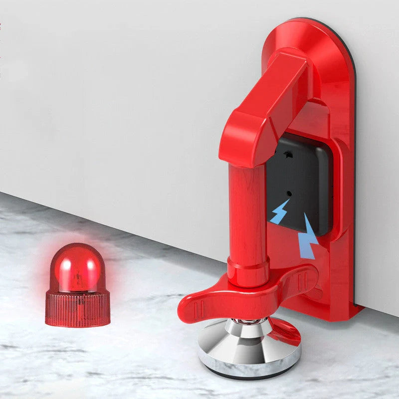 Portable door lock with alarm for travel security in aluminium alloy