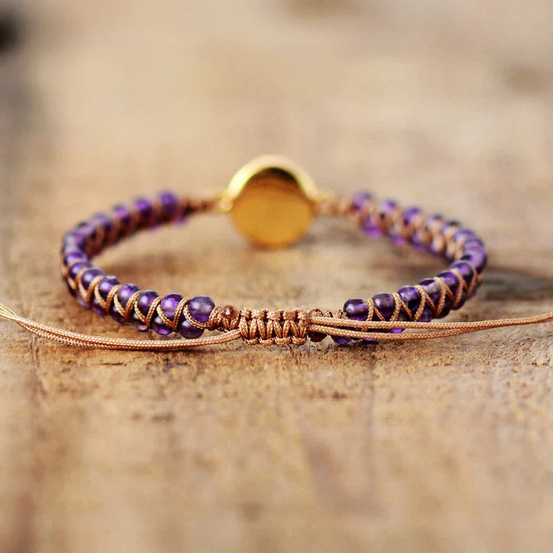 Stylish amethyst and opal friendship bracelets with braided design, perfect for casual or formal wear