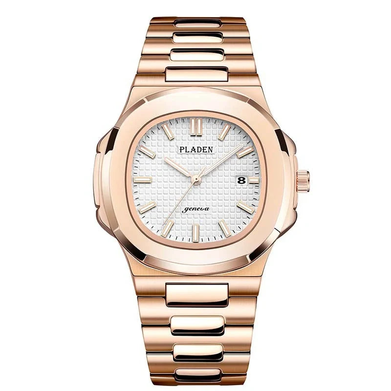 Premium Waterproof Quartz Watch with stainless steel case, mineral glass face, and quartz movement for reliable timekeeping