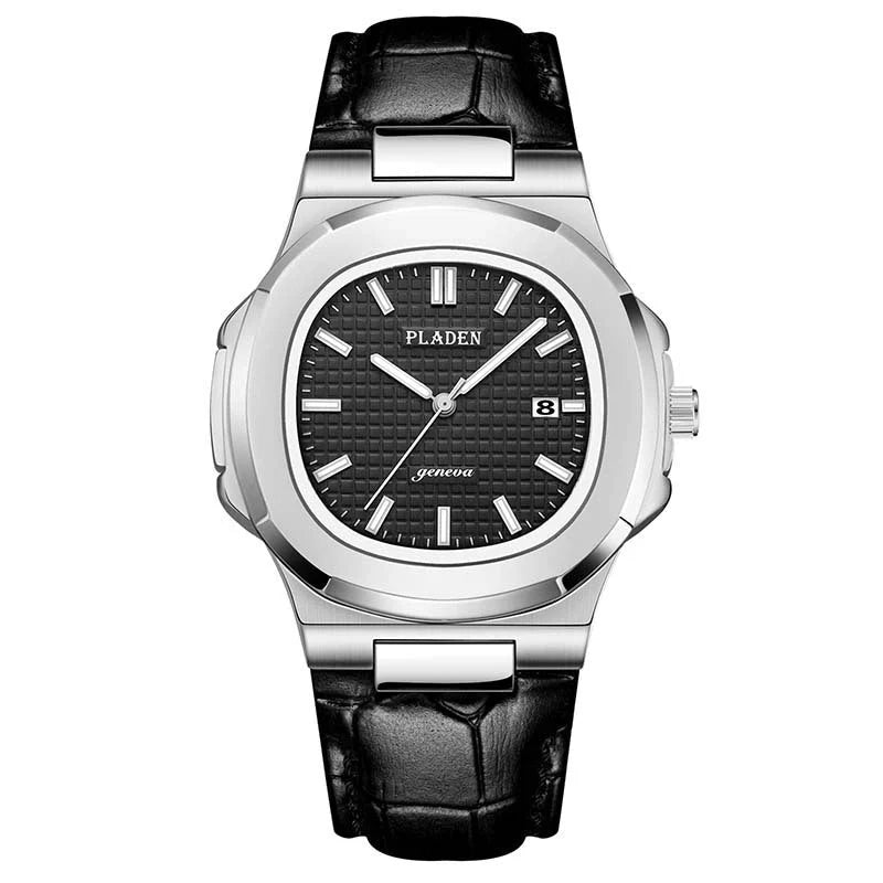 Premium Waterproof Quartz Watch with stainless steel case, mineral glass face, and quartz movement for reliable timekeeping