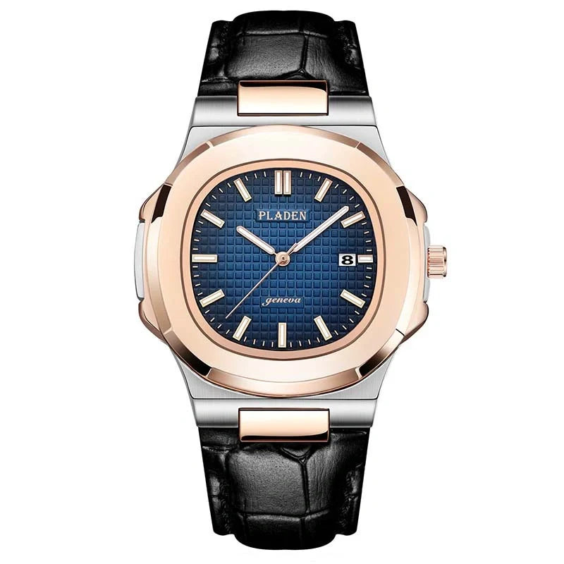 Premium Waterproof Quartz Watch with stainless steel case, mineral glass face, and quartz movement for reliable timekeeping