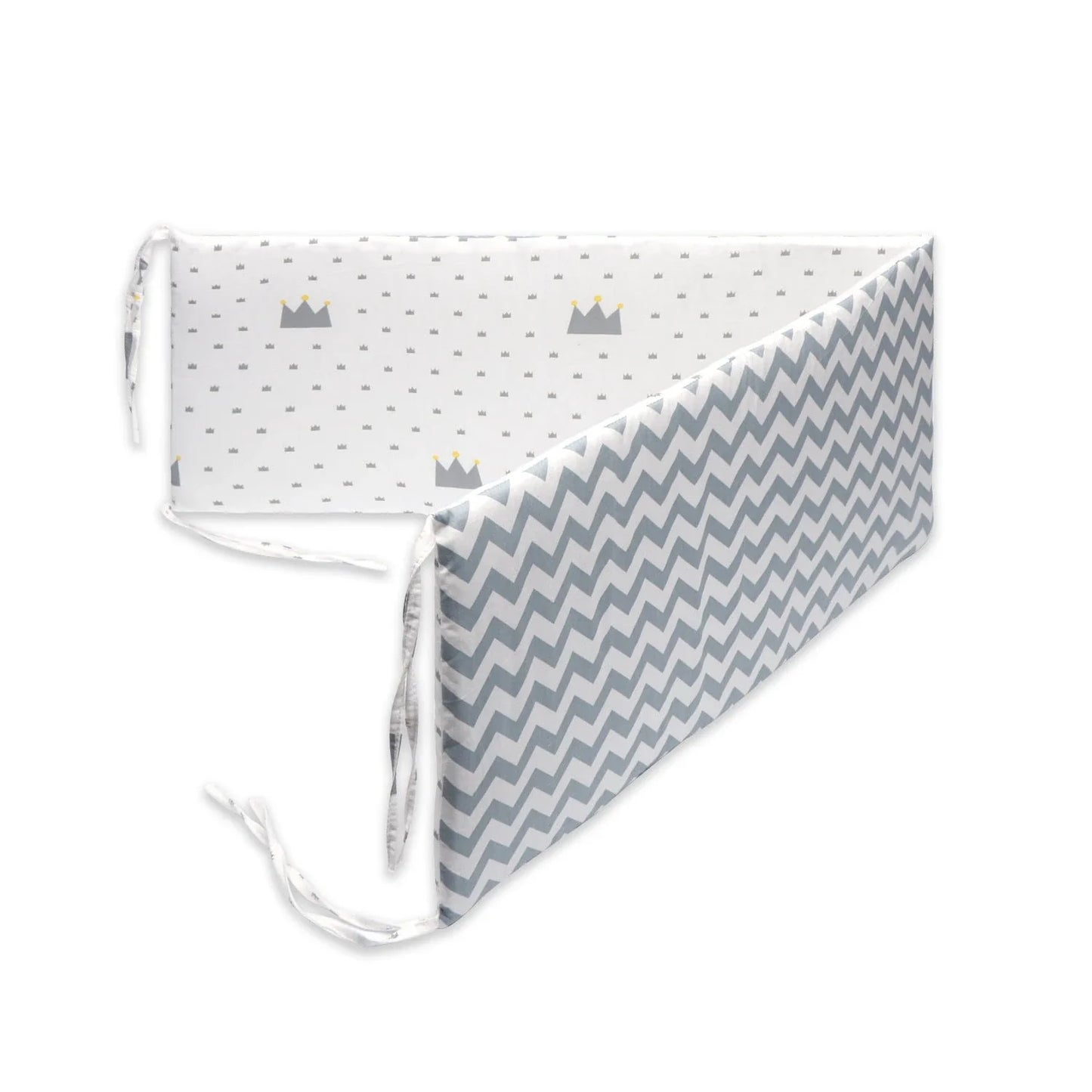 Premium cotton muslin crib bumper with four-piece design for comprehensive baby protection