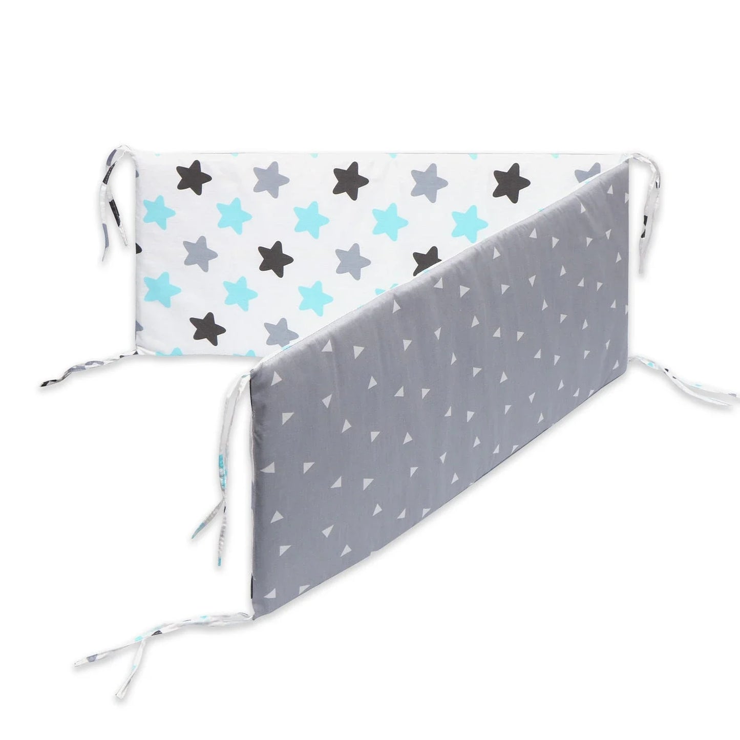Premium cotton muslin crib bumper with four-piece design for comprehensive baby protection