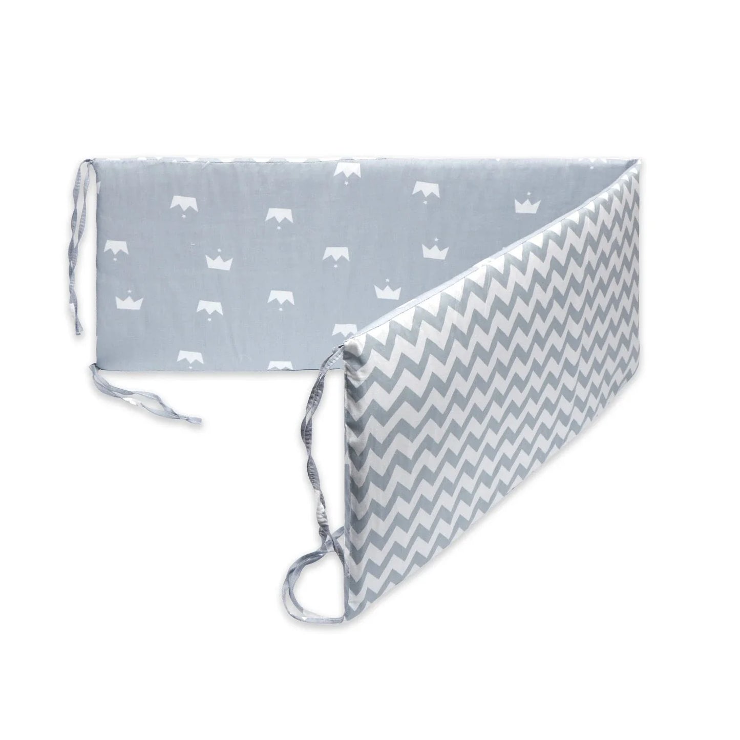 Premium cotton muslin crib bumper with four-piece design for comprehensive baby protection