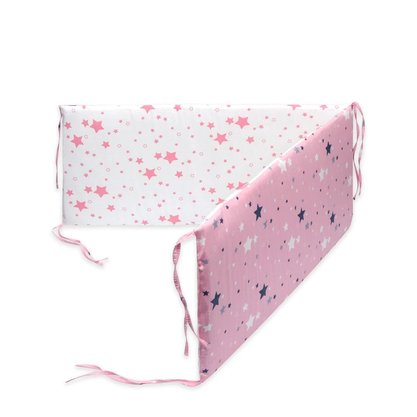 Premium cotton muslin crib bumper with four-piece design for comprehensive baby protection