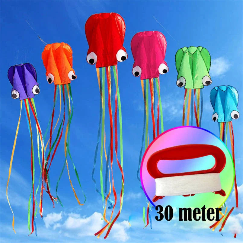 Premium 13ft Octopus Kite with durable handle and vibrant, eye-catching design for outdoor fun and summer adventures