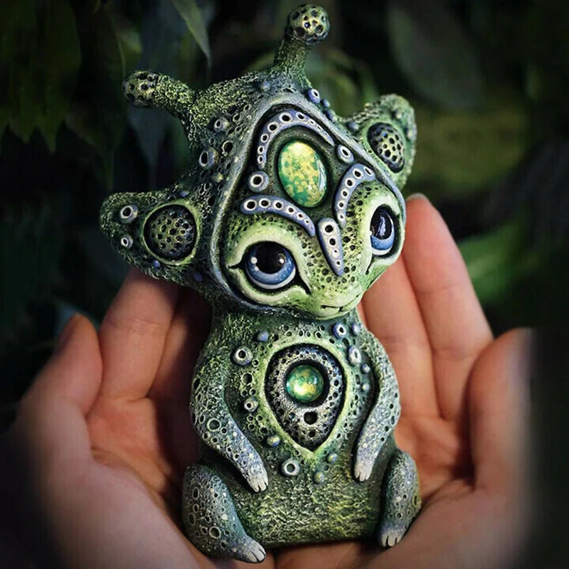Handcrafted fantasy creature resin garden ornament, unique decoration for outdoor and indoor spaces