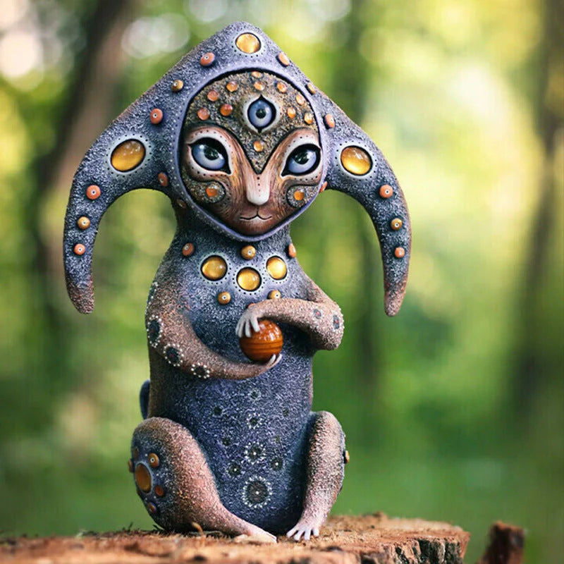 Handcrafted fantasy creature resin garden ornament, unique decoration for outdoor and indoor spaces