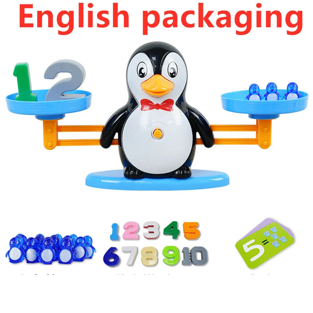 Engaging early learning math balance toys for preschool children featuring colorful animal designs