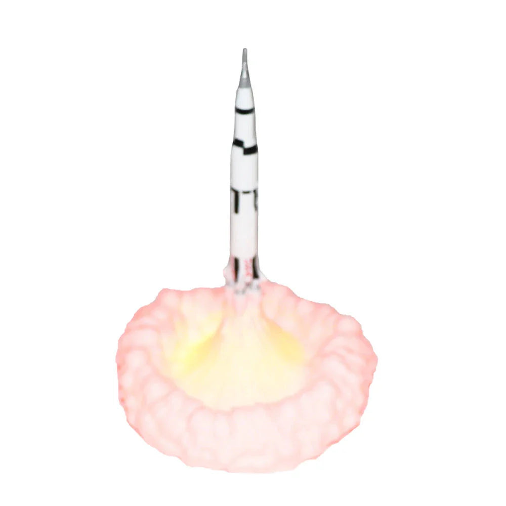 3D printed rocket night light with adjustable brightness settings, creating a captivating ambience in any space